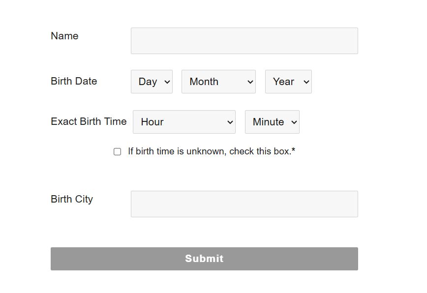 astrology.media birth chart creation form
